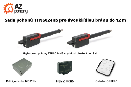 TTN6024HS kit - sada pohonů TTN6024HS pro dvoukřídlou mohutnou bránu do 12 m